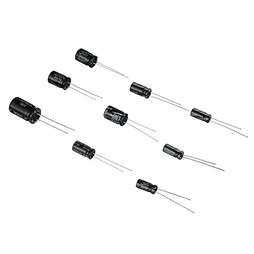 BOJACK 24 Value 630 Pieces Capacitor Electrolytic Capacitor Assortment Kit Including Model Number 0.1uF-1000uF