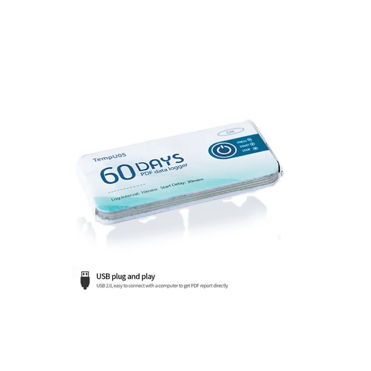 PDF USB Temperature Data Logger, Portable Temperature Data Logger, Data Acquisition Mini Temp Recorder, High Accuracy Temperature Data Logger 10000 Points Storage Capacity for Warehouse Laboratory and Home