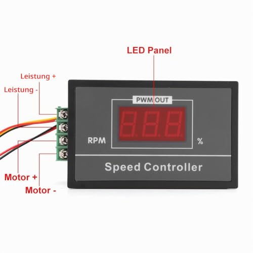 DC 6-60V 12V 24V 36V 48V 30A PWM DC Motor Speed Controller (PWM) Speed Adjustable, Stepless Controller with Start-Stop Switch