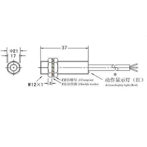 Hailege 2pcs NJK-5002C Hall Effect Sensor Proximity Switch NPN 3-Wire Normally Open