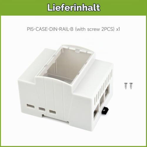 Waveshare Protective Case for Raspberry Pi 5 Housing on DIN Rail Modular Box ABS Case Large Inner Space Injection Modulating with Rail Mount Support