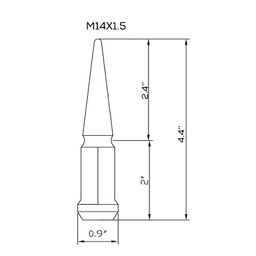 Dynofit 4PCS 14x1.5 Spike Lug Nuts
