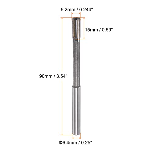 sourcing map Clamping Reamer 6.2mm H7 C1/K30 Carbide Tip Precision Straight Flutes Round Shank Lathe Machine Cutter 6.2mm