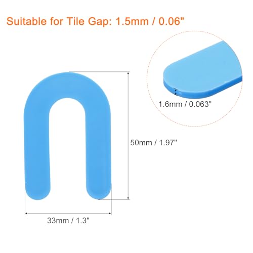 uxcell Horseshoe Shim Tile Spacers 1.5mm 1/16" U Shape Plastic 1000Pcs