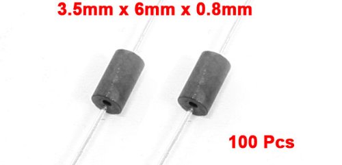 3.5mm x 6mm x 0.8mm Axial Lead Ferrite Beads Inductors 100 Pcs