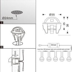 FVTLED Pack of 6 Warm White LED Deck Lights kit Φ1.38 Outdoor Garden Yard Decoration Lamp Recessed Pathway Step Warm White LED Lighting, Black 6pcs Warm White (Black)