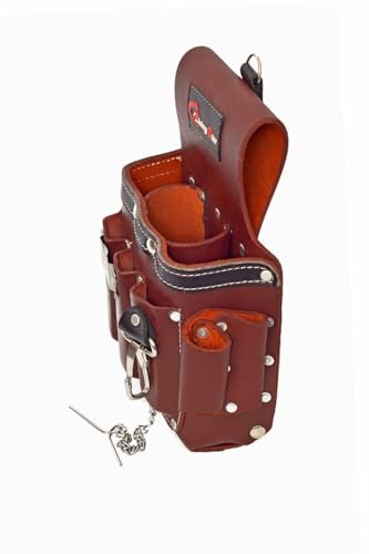 Rising Star Wears Professional Tool Belt with Suspenders | Leather Carpenter & Electrician Tool Belt | Heavy Duty Construction Belt for Men