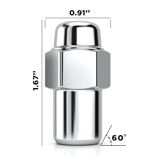 White Knight 778204 Chrome 1/2"-20 Cragar Standard Mag Style Wheel Installation Kit, 16 Lugs with Washers and Lock Set (Random Lock Pattern)