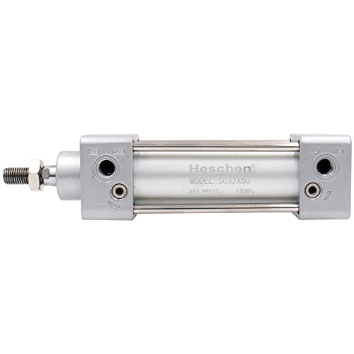 Heschen Pneumatic Standard Cylinder, SC 32-50, PT1/8'' Port, 32mm Bore, 50mm Stroke, Single Rod Double Action