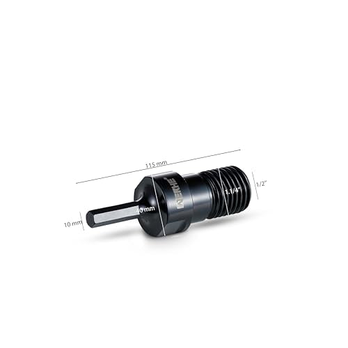 WERHE Adapter for Diamond Core Bit, HEX to 1 1/4 UNC, Hardened Steel | 1/2" BSPP Female Thread 10mm Hex Shank Overall Length 115mm Fits Bosch Makita DeWalt Drill Chuck