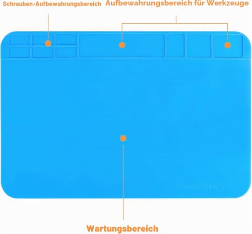 Heat Resistant Soldering Mat 30 x 20 cm for Work - Heat Resistant up to 500 °C | Does not melt, burn, or deform when in contact with soldering iron - Ideal for repairing phone motherboards & game consoles 30x20CM