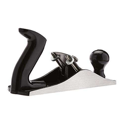 Amazon Basics Woodworking Hand Planer - No.4 Adjustable Bench Plane with 2-Inch Steel Blade for Quality Wood Smoothing Cuts, Grey/Black Pack of 1