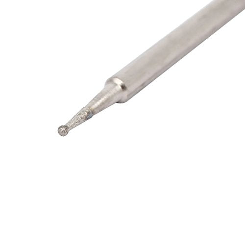 sourcingmap® 2.35mm Shank 0.5mm Dia Diamond Head Ball Shaped Grinding Mounted Point Bit 20pcs