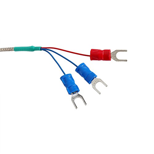 K Type Thermocouple Probe, 1/2" NPT Threads RTD PT100 Temperature Sensor Temperature Controller with 2 Meter Cable -50 to 300 ℃
