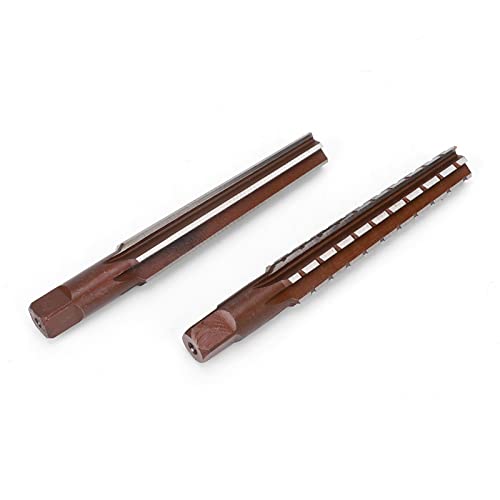 Taper Reamer Pack of 2 - Coarse and Fine Morse Taper Reamer, High Carbon Steel, Drill Bit Cutter with Straight Shank, Hand Reamer (MT1#)