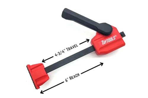 Taytools 12-Piece MFT Table Clamp Kit - 4" Vertical Clamps for Tables or Workbenches With 20mm Dog Holes - Includes Vertical and Horizontal Clamps, Bench Dogs, and Locking Knobs