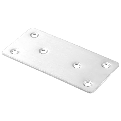 30 Packs 4x2 Inches Stainless Steel Flat Straight Brace Brackets, Mending Joining Plates, Metal Mending Plates with Screws for Furniture Repairing, 2 mm Thickness 30 PCS 4x2 In