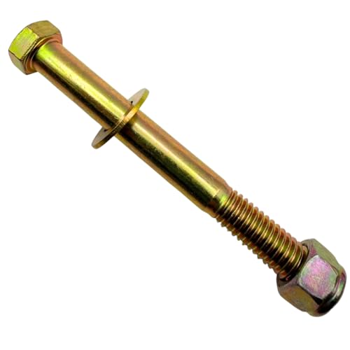 7/16"-14 x 4 Grade 8 Bolts (10-Pack) – Heavy-Duty Hex Bolts Includes Flat Washers & Nylon Lock Nuts – High-Strength SAE J429 Anti-Vibration 4.0" Coarse Thread Bolts 10 Bolts, Washers, Nuts