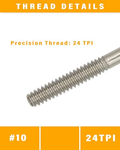 IMScrews Eye Bolts #10-24 x 46mm, 304 Stainless Steel, Half Thread, 4.0mm Coil, 18mm Ring Diameter, Total Length 46mm, Pack of 50 Silver 0.157" x 0.71" x 1.8"
