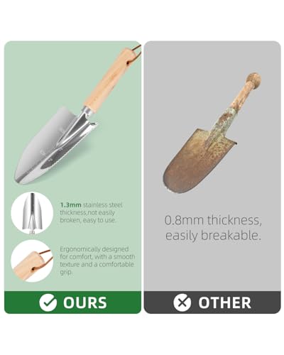 9-Piece Premium Gardening Tool Set for Women - Heavy Duty Stainless Steel Rust-Proof Tools with Fashion Storage Tote | Perfect Gardening Gifts for Mom, Mother's Day, Birthday & Outdoor (Green) green
