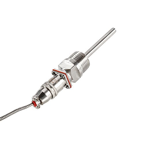 K Type Thermocouple Probe, 1/2" NPT Threads RTD PT100 Temperature Sensor Temperature Controller with 2 Meter Cable -50 to 300 ℃