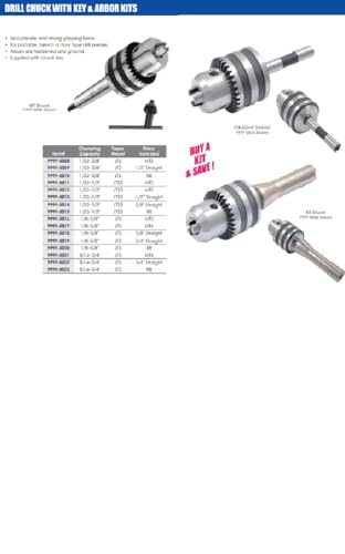HHIP 9999-0017 5/8" JT3 Drill Chuck with Mt4 Arbor 5/8" Capacity