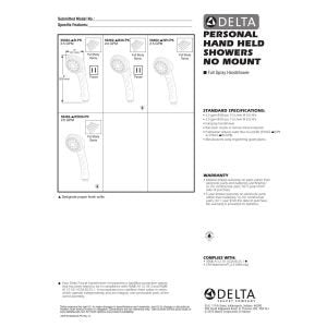 Delta Faucet Single-Spray Touch-Clean Hand Held Shower Head, Chrome 59462-B-PK .5