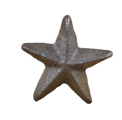 Cast Iron Star Nail Decorations, 1 7/8" Wide, 1 1/4" Long Nail, Natural Iron, Set of 25 for Crafts, Flags, Door Decoration, Clavos, Tacks