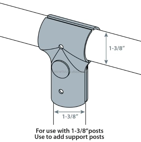 Fence T Clamp Galvanized Steel End Rail Clamps 1-3/8" x 1-3/8" (Set of 12) Set of 12