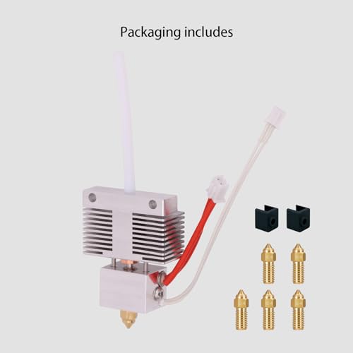 Hotend Kit for Elegoo Neptune 4, Neptune 4 Pro, 3D Printer Print Head Extruder Hot End Kit Heating Block Kit with 5PCS Extra 0.4mm Brass Nozzle Kit and 1 PCS Silicone Cover