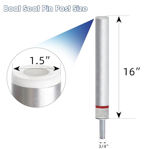 3/4" Boat Seat Pin Post Boat Seat Pedestal Base Post for Mounting,1.5" Dia 16 inch 1