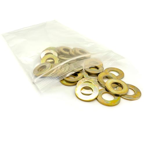 (50 Pieces) 1/2" SAE Grade 8 Flat Washers Zinc Yellow 50