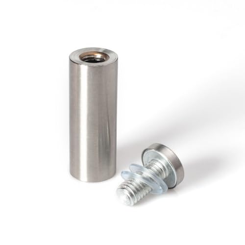 Stainless Steel Standoff 3/4 Inch Diameter x 2 Inch Barrel Length Brushed Finish for PVC, Glass and Acrylic Sign Stand Off Wall Anchors and Screws 4 Piece Pack for Heavy Signs