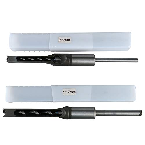 6pcs Square Hole Drill bits, Mortise Chisel Drill Bit Tools 5/8" 9/16" 1/2" 3/8" 5/16" 1/4" HSS Woodworking Hole Saw Mortising Chisel Mortiser Drill Bit Set Attachment for Mortise and Tenon Machine