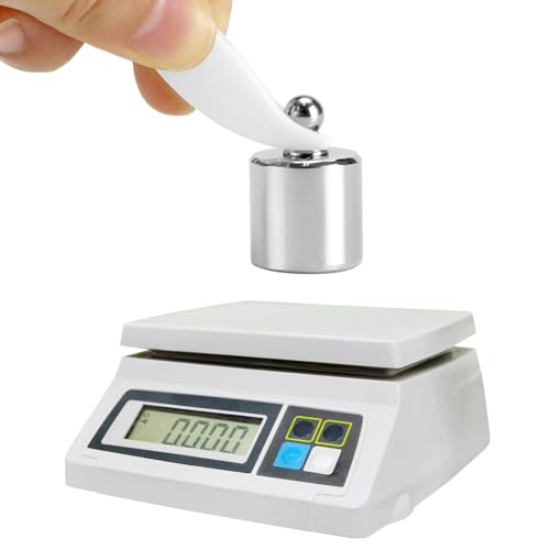 QWORK 14-Piece Calibration Weights Set 10 mg - 100 g for Laboratory and Jewellery, Includes Tweezers and Storage Box