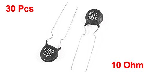 sourcing map NTC Thermistors Thermistor Head Diameter 9mm 10 Ohm Black/Silver Pack of 30