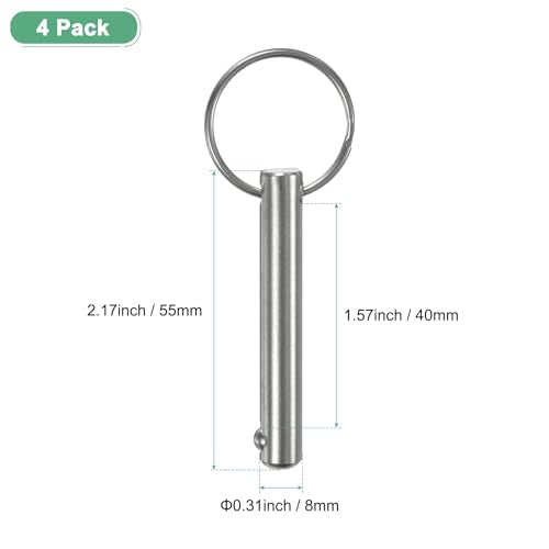 M METERXITY 4-Pack Quick Release Pins, 5/16" x 1.57" Hardware Pins 5/16" x 1.57"