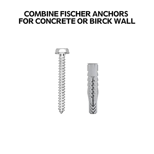 Mounting Dream Lag Bolt Kit for TV Mount Comes with M8 Lag Bolt for Wood Stud, Fischer Anchors for Concrete Wall, Includes Allen Key and Bubble Level M8 Lag Bolt Kit