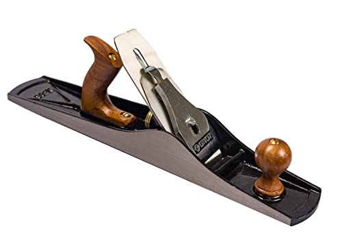 Groz No. 6 Fore Plane Hand Planer, 60mm Cutter 18" Length, Cast Iron Body with Adjustable Frog, Hardened Steel Blade, for Flattening Wide Boards and Panels (39703)