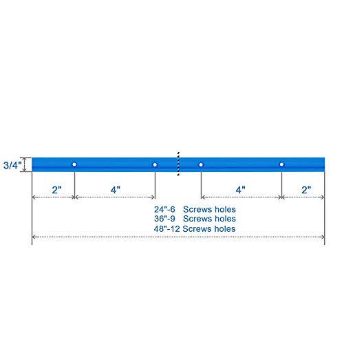Aluminum 24"X2 T-track with 2pk Hold Down Clamps - Blue Color
