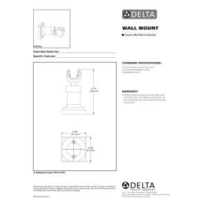Delta Faucet U4010-CZ-PK Square Wall Mount Bracket, Champagne Bronze Without Lumicoat