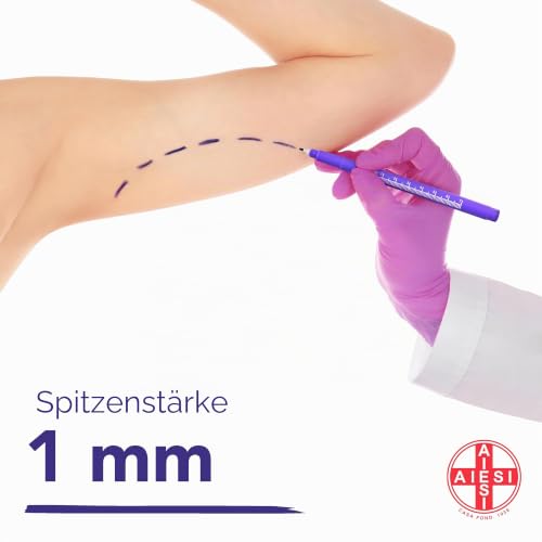 AIESI Hospimark Dermography Pen for Skin with Standard Tip with Ruler (Pack of 10)