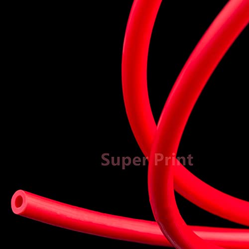 Super Print PTFE tube for 1.75mm filament,ID1.9mm OD4mm PTFE Tube,Bowden Tube 1.75mm,Teflon Tubing for 3D Printer J-Head Hotend Bowden Extruder 1.75mm. Red 3-meters