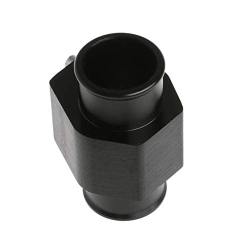 Black Aluminum Water Temp Meter Temperature Gauge Joint Pipe Radiator Sensor Adaptor Attachment Hose Clamps 40mm Black