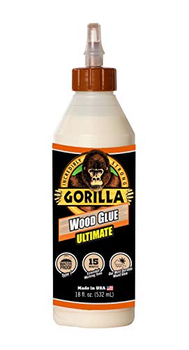 Loctite Super Glue Ultra Gel Control & Gorilla Ultimate Waterproof Wood Glue, 18 Ounce, Natural Wood Color, (Pack of 1)