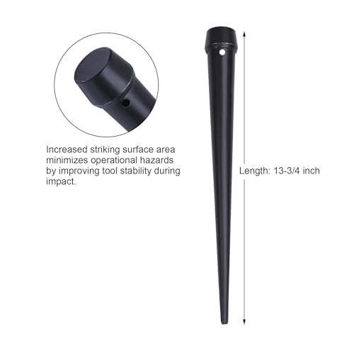 2 Pack Broad-Head Bull Pin with Hang-up Hole, 1-5/16" x 13-3/4", Heat-Treaded Steel with Black Finish
