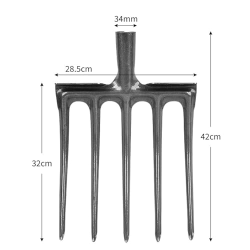 Digging Fork, Garden Digging Spading Fork, High Carbon Steel (5 Tine) 5 Tine