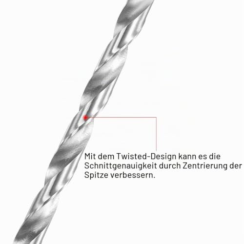 sourcing map 2 pieces HSS twist drills (high speed steel) extra long twist drill bit 6 mm drill diameter 200 mm length 6x200mm