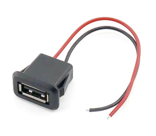 3A 2 Pin USB Female 2 Wire USB Female with Snap Groove Buckle for Panel Mount 3A Fast Charge Type A Female (5) 5