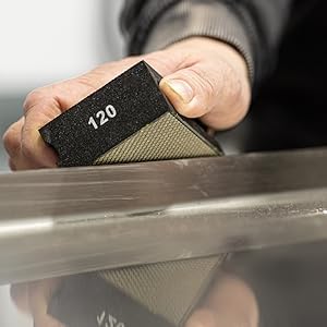 GLASS POLISH PRO Diamond Hand Pad Bundle – Set of 120 Grit and 200 Grit Foam Sanding Blocks for Coarse and Medium Finishing on Glass, Tiles, Ceramics, Concrete, Granite, Marble, and More